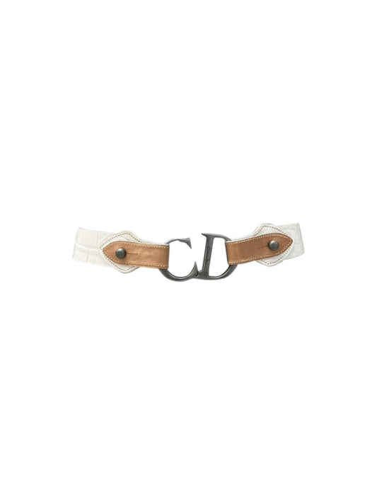 Christian Dior White Leather Belt