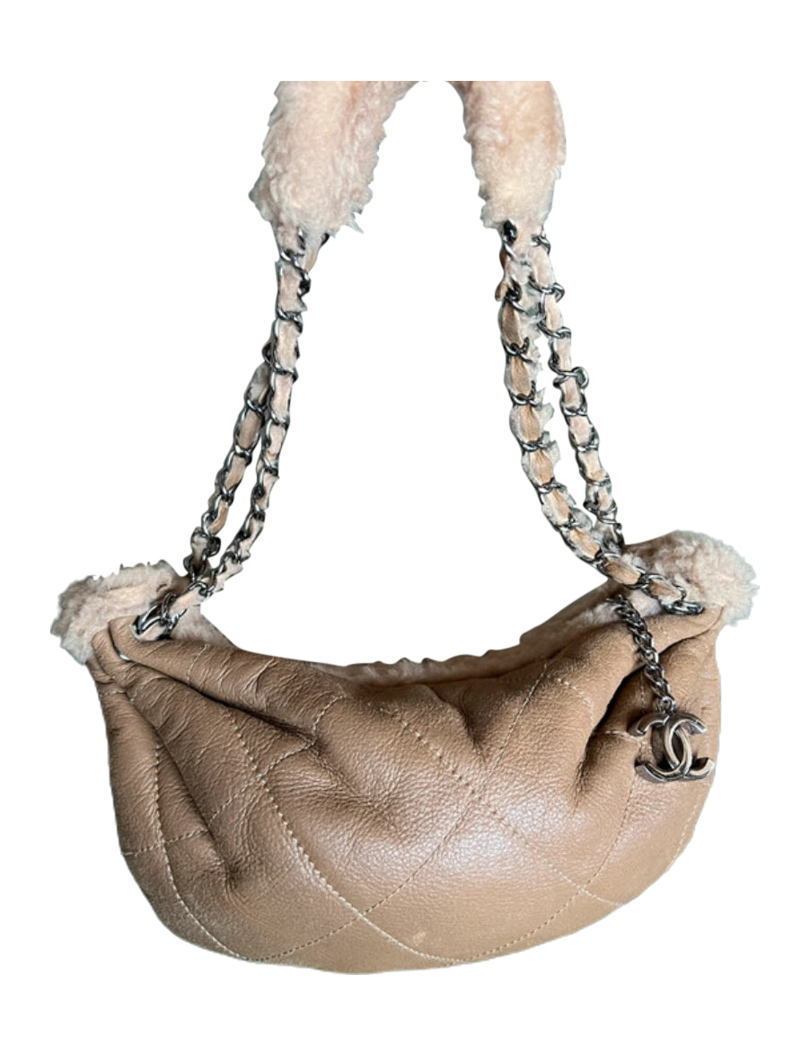 Chanel Shearling Shoulder Bag