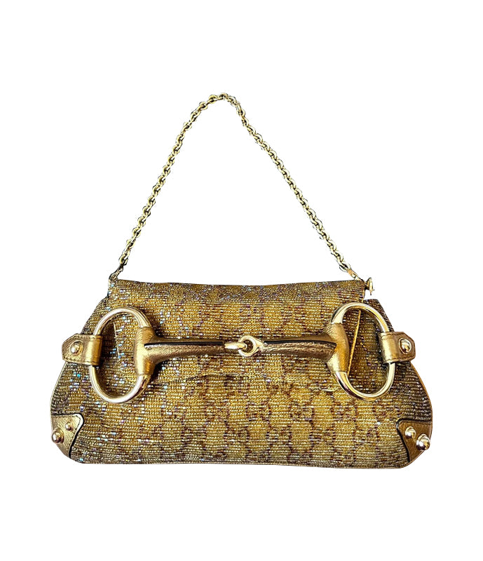 Gucci Embellished Horsebit Chain Handbag