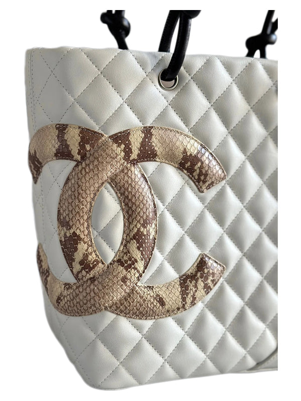 Chanel Cambon Snake Skin Handbag