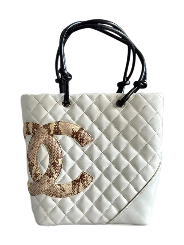 Chanel Cambon Snake Skin Handbag