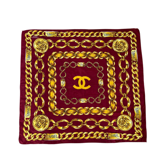 Chanel Cambon Chain Silk Scarf