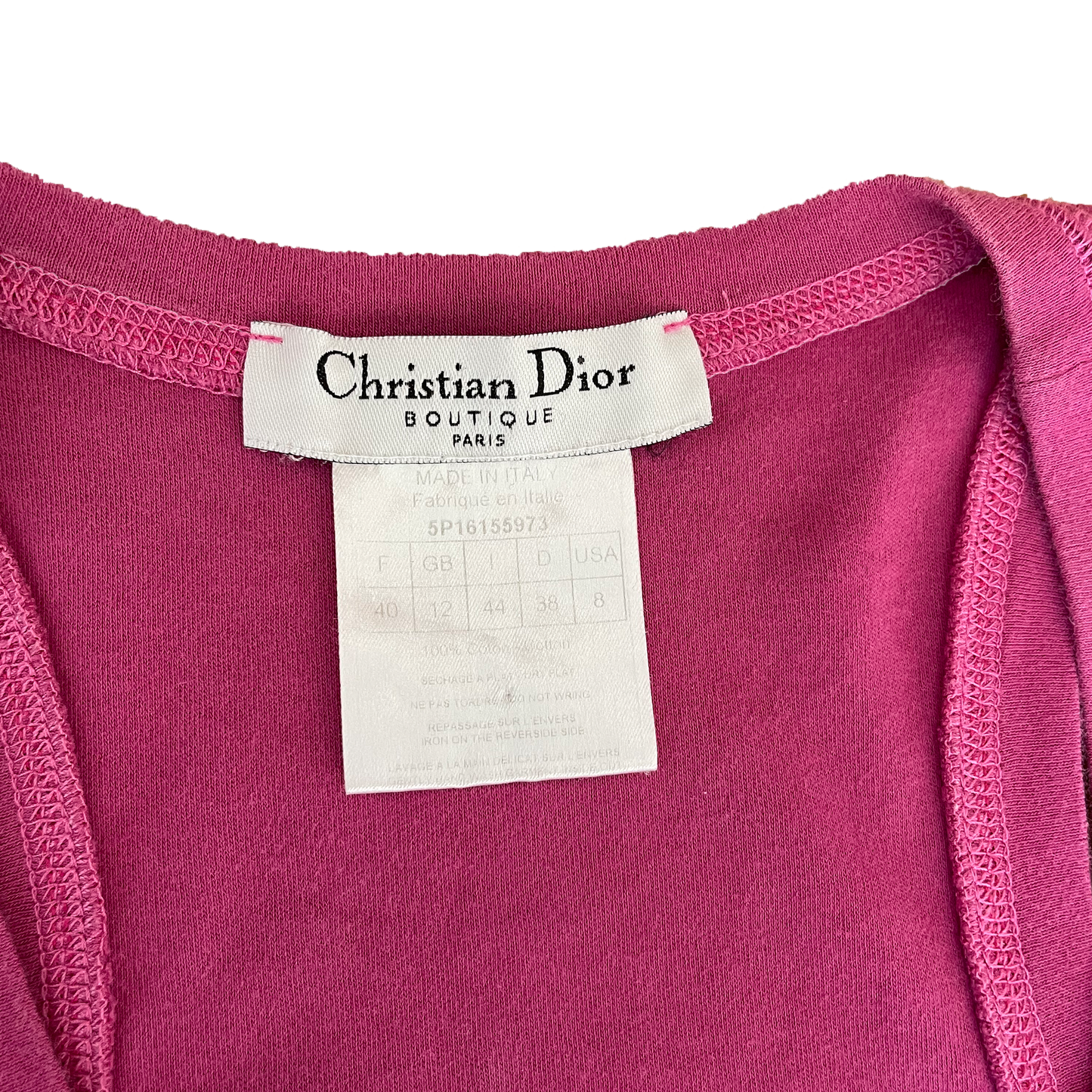 Christian Dior by John Galliano Peace Rhinestone Tank Top
