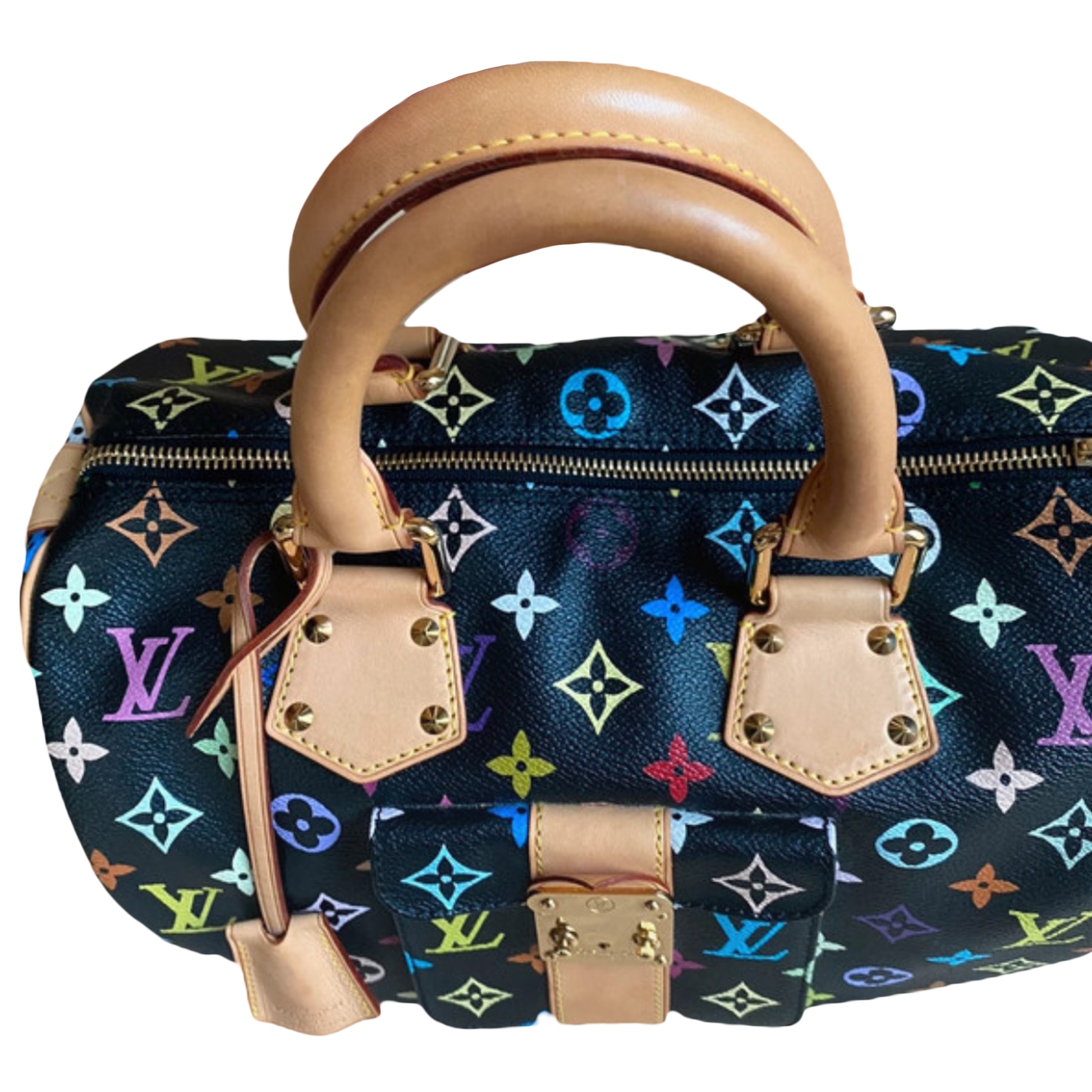 Louis Vuitton x Takashi Murakami Speedy 30 Leather Bag For Sale at